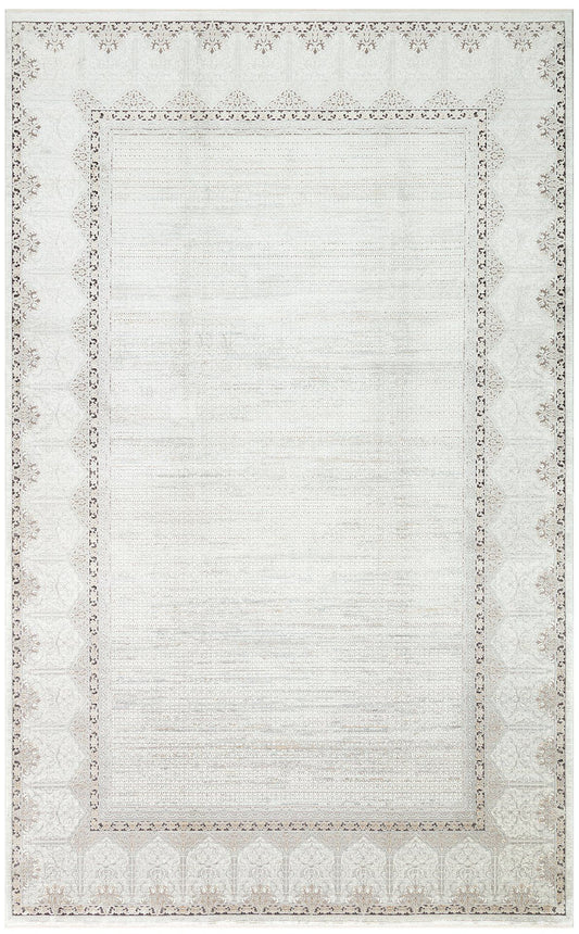 Mhl 06 - Creme, Grå - Hall tæppe (100 x 300)