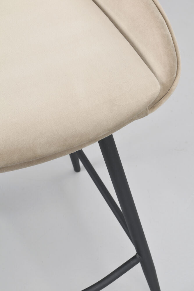 Rowico | Sierra barstol beige sammet/svarta metallben Default Title