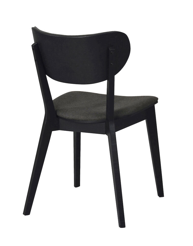 Rowico | Kato stol svart ek/mörkgrått tyg Default Title