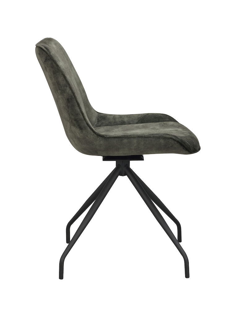 Rowico | Rossport stol grön sammet/svarta metallben snurr Default Title