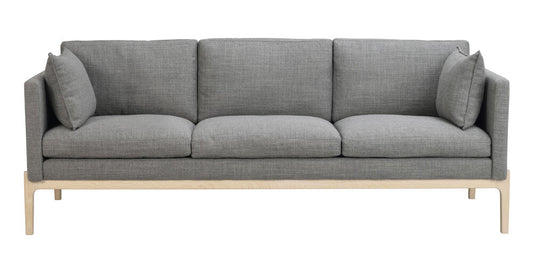 Rowico | Ness soffa mörkgrått tyg/vitpigmenterad ek Default Title