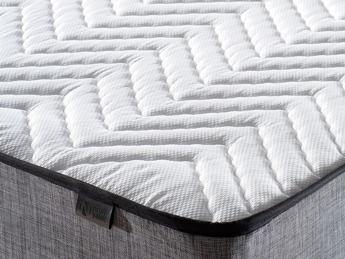 Sølv - Grå (150 x 200) - Dobbelt madras, bund og sengegavl