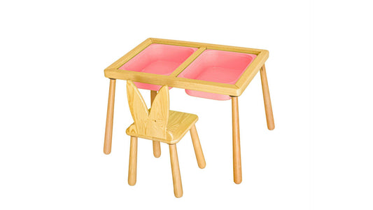 Bord og stol - Pink - Bordsæt til børn