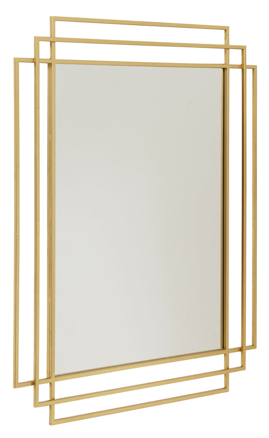 Quadratischer Spiegel im Eisen - 97x76 cm - Gold-Finish
