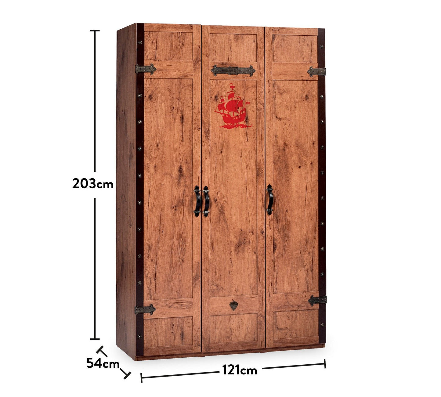 Pirat 3 Dørs Garderobeskab - Garderobeskab