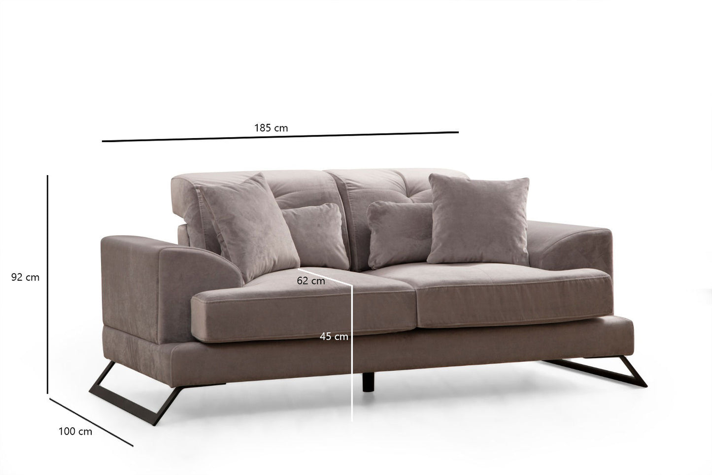 Frido - Lysegrå - 2-sæders sofa