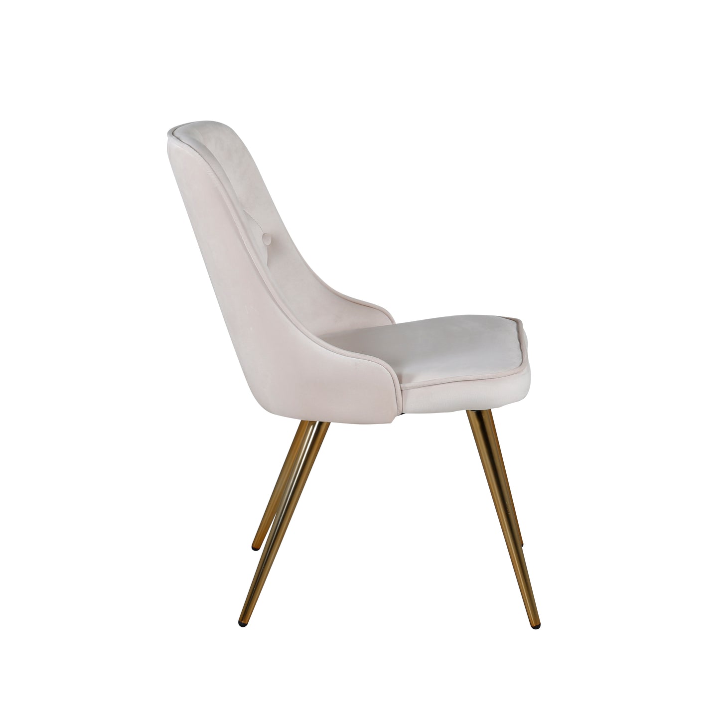 Venture-Design | Velour Deluxe Dining Chair - Gebürstete Messingbeine / Beige Velours