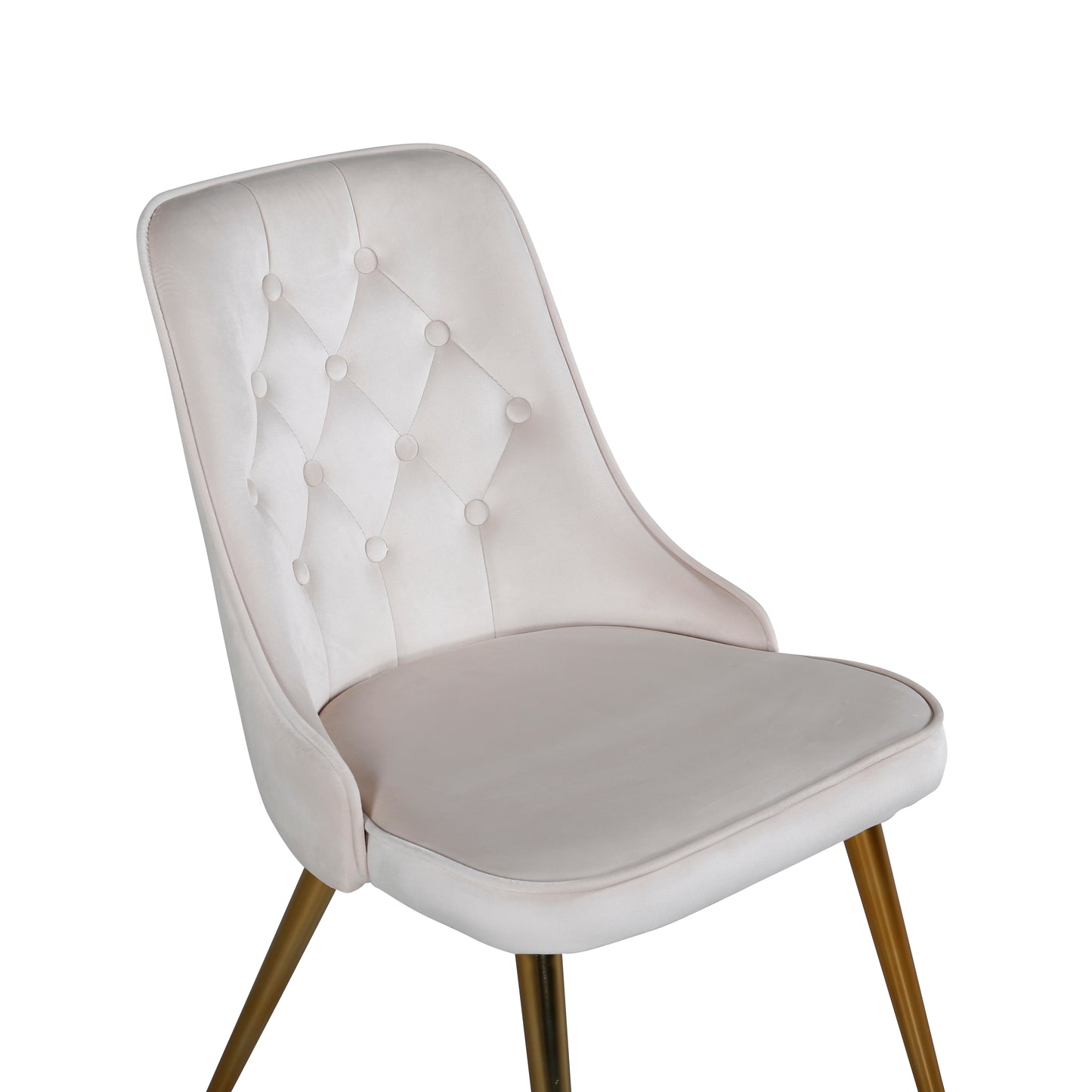 Venture-Design | Velour Deluxe Dining Chair - Gebürstete Messingbeine / Beige Velours