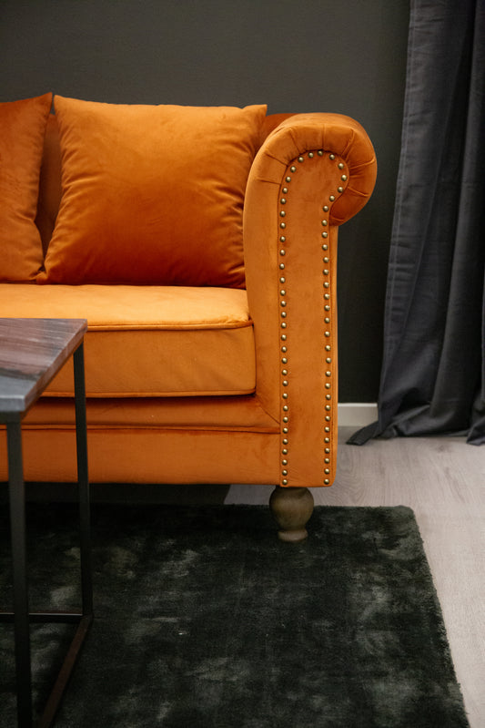 Venture-Design | 3-Personen-Sofa aus Velours - Rusty Orange