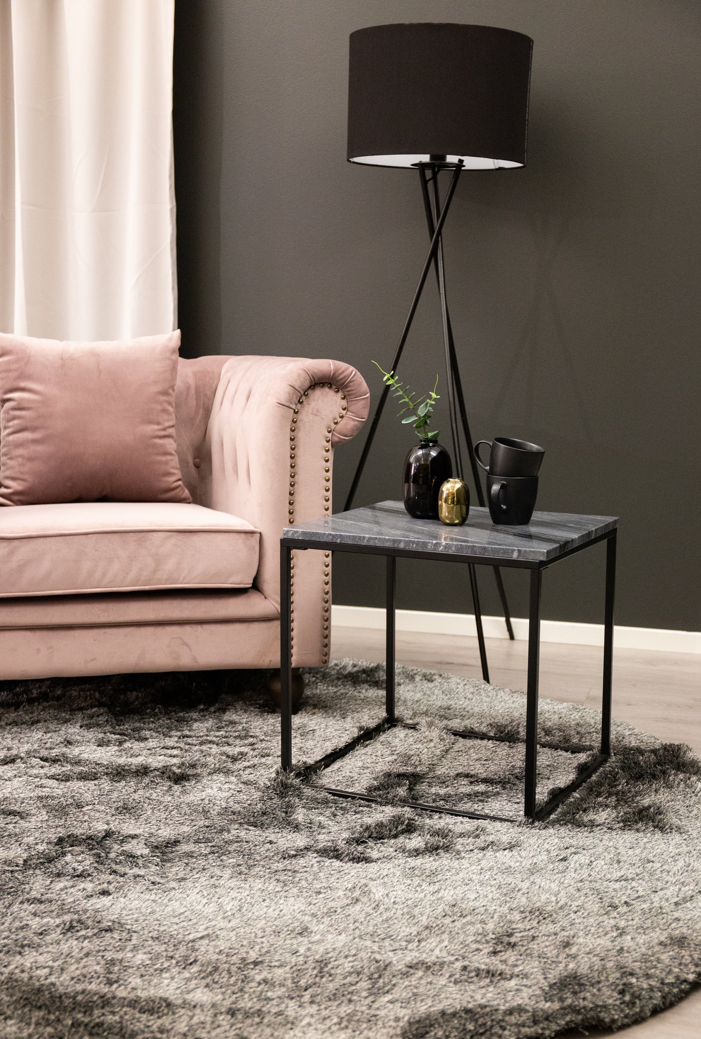 Venture-Design | Loungesessel aus Velours - Dusty Pink