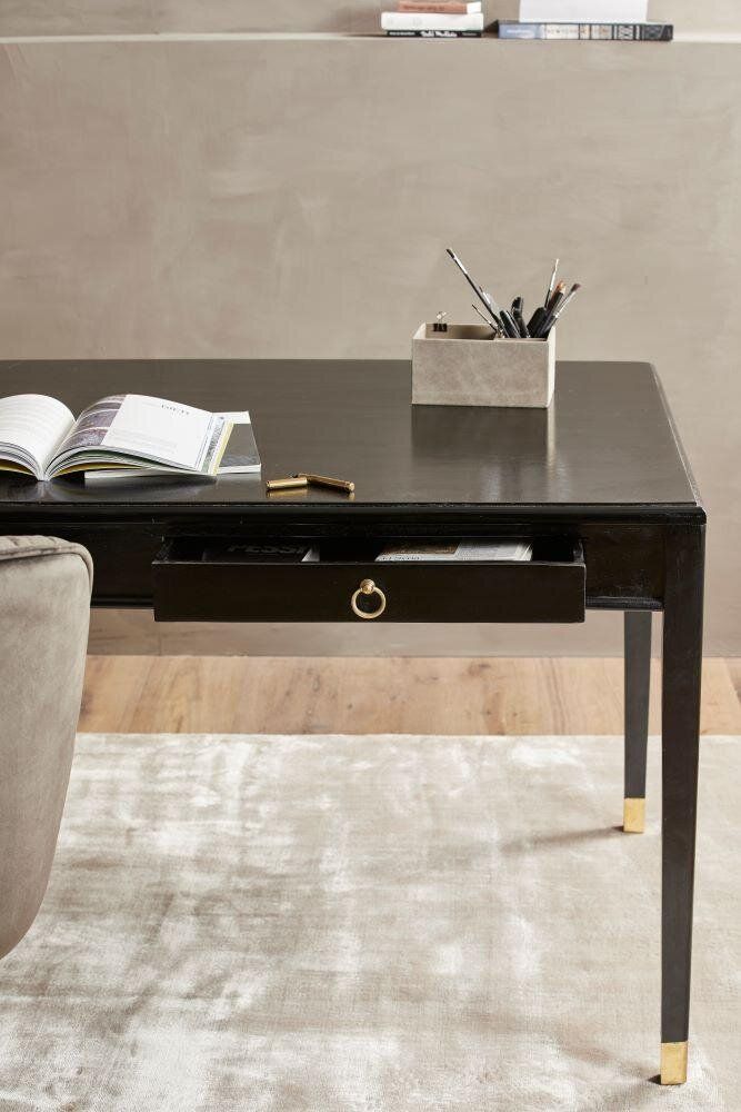 Nordal | EMS Schreibtisch mit 2 Schubladen, schwarzes Holz