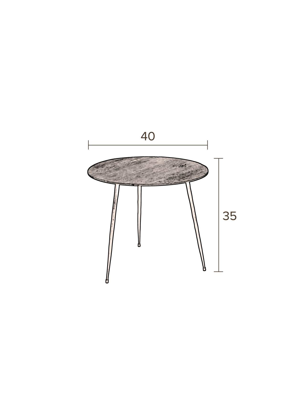 Dutchbone | SIDE TABLE PEPPER BROWN '40 Default Title