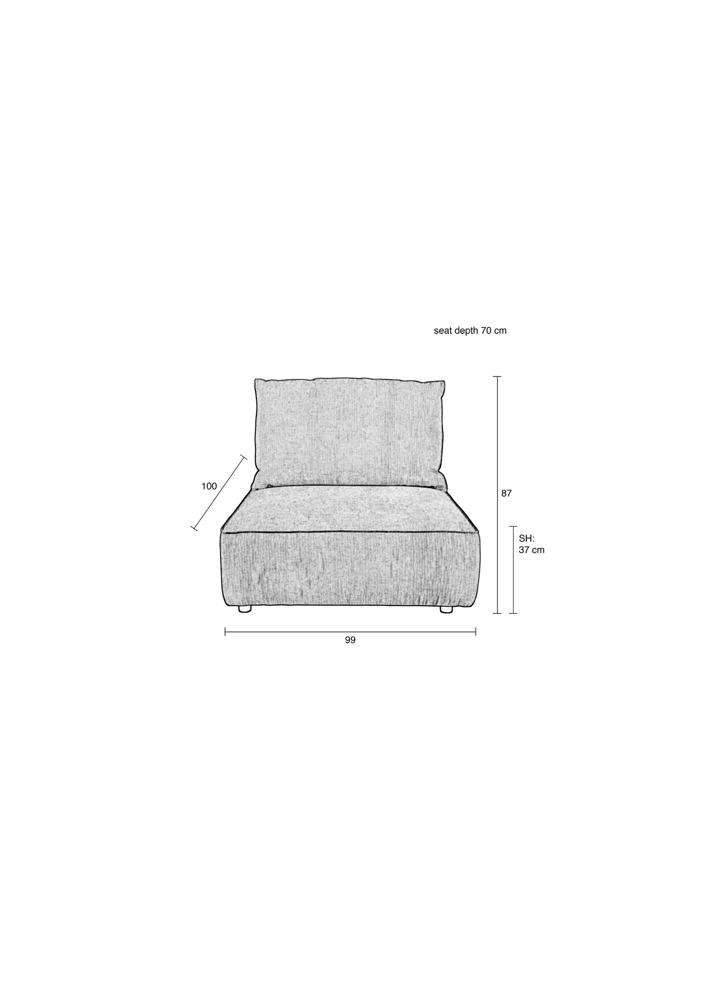 Zuiver | SOFA ELEMENT HUNTER 1,5-SEATER WITH BACK SAND Default Title