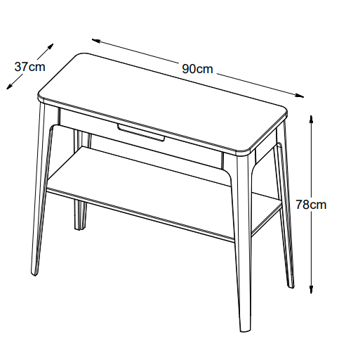 Einzigartige Möbel | Amalfi-Konsolentisch - 90 cm