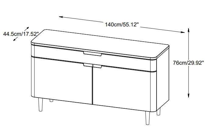 Einzigartige Möbel | Amalfi Kommode - 140 cm - Weiß