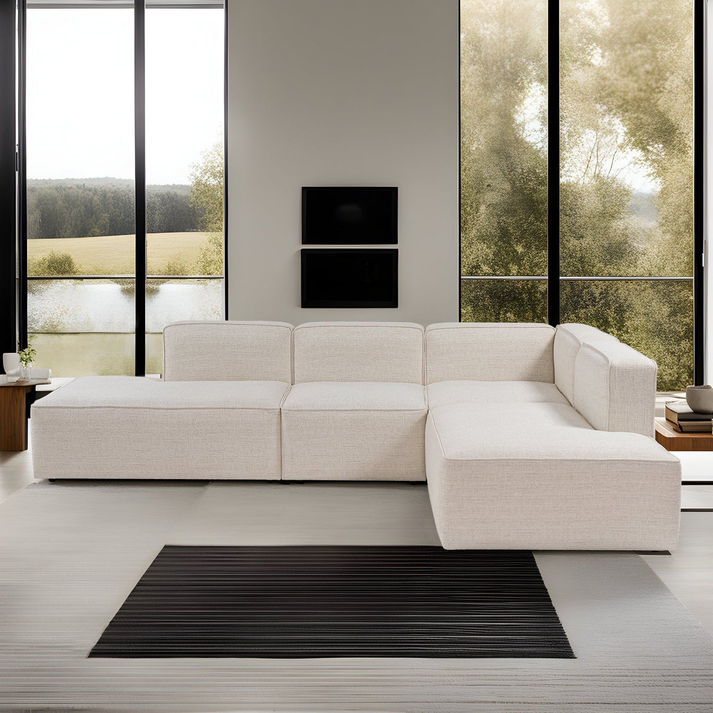 More B (M4-M2-M1-M3) - White - Corner Sofa