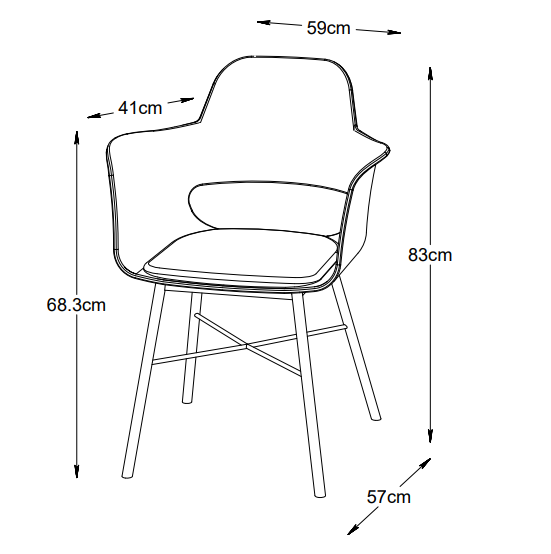 Einzigartige Möbel | Whistler Esszimmerstuhl – Weiß mit Armlehne