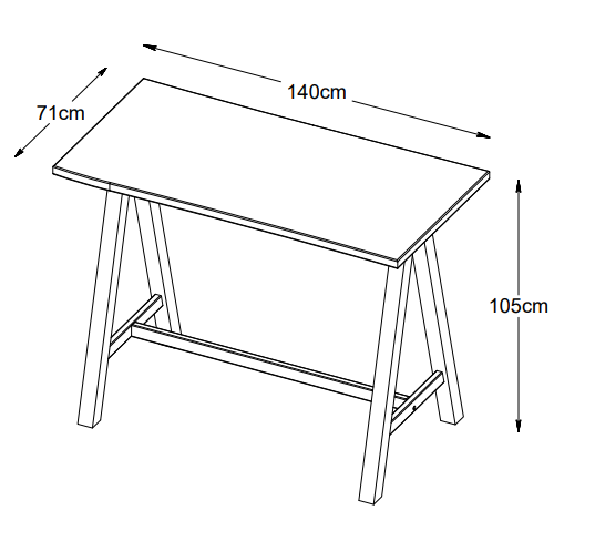 Einzigartige Möbel | Oliveto Bartisch - 71X140 cm