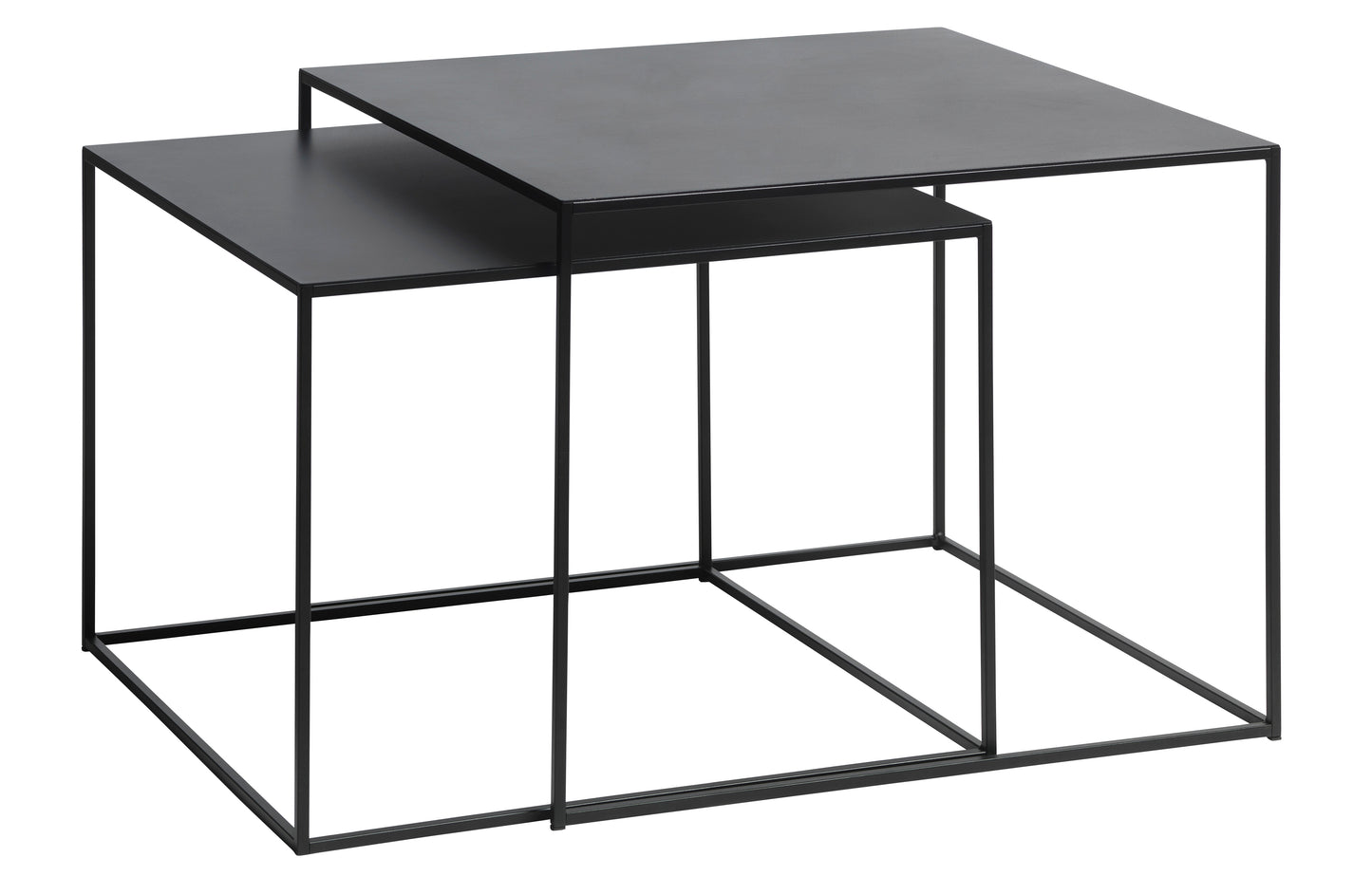 Einzigartige Möbel | Pebble Ablagetische - 2 Stück Schwarzes Metall