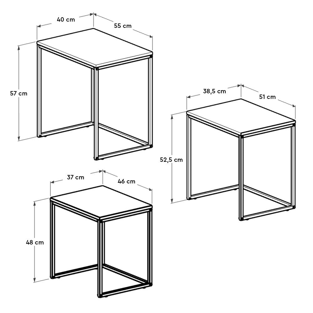 Indlejringsbord (3 stykker) - SHP-933-TT-1