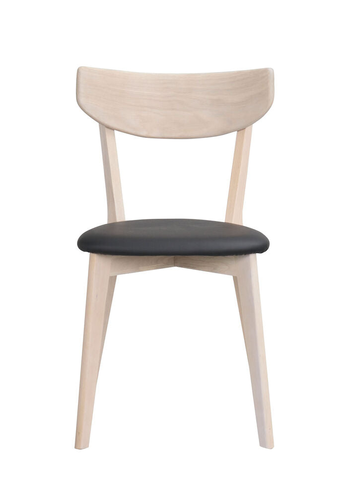 Rowico | Ami stol vitpigmenterad ek. svart konstläder Default Title