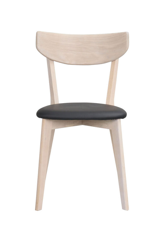 Rowico | Ami stol vitpigmenterad ek. svart konstläder Default Title