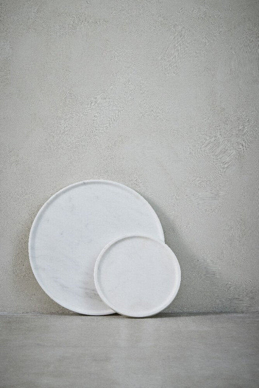 Ellia marmorfad Ø40 cm. hvid