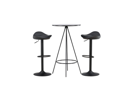 Bistro Bar Table φ60 - Sort / MDF med finer +Adesto bar stol - sort / mat sort ABS _2