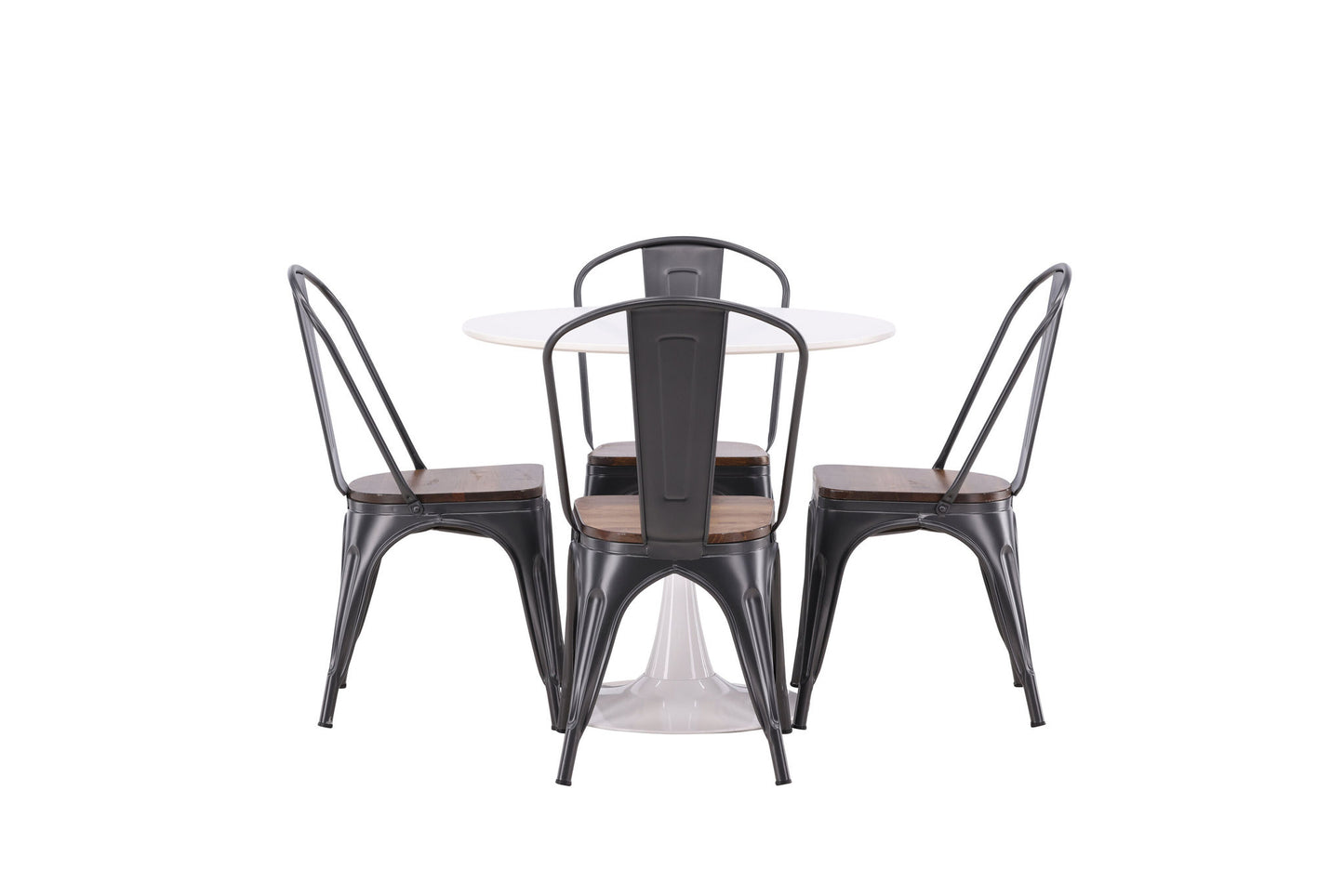 Hamden spisebord - hvid MDF+Tempe spisestol - mørkegrå / mørkebrun MDF_4