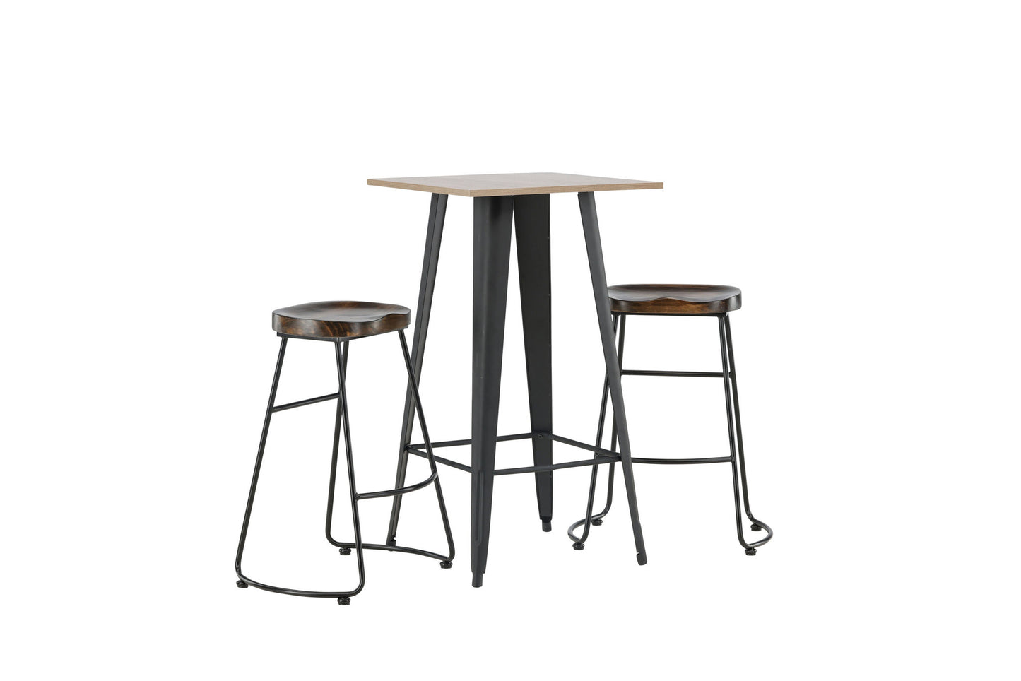 Tempe Bar Table - Black / Nature MDF +Ozark Bar Chair - Zinklook / Dark Walnut Wood _2
