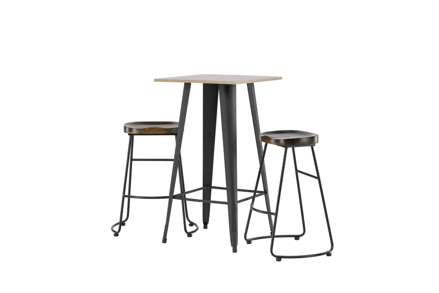 Tempe Bar Table - Black / Nature MDF +Ozark Bar Chair - Zinklook / Dark Walnut Wood _2
