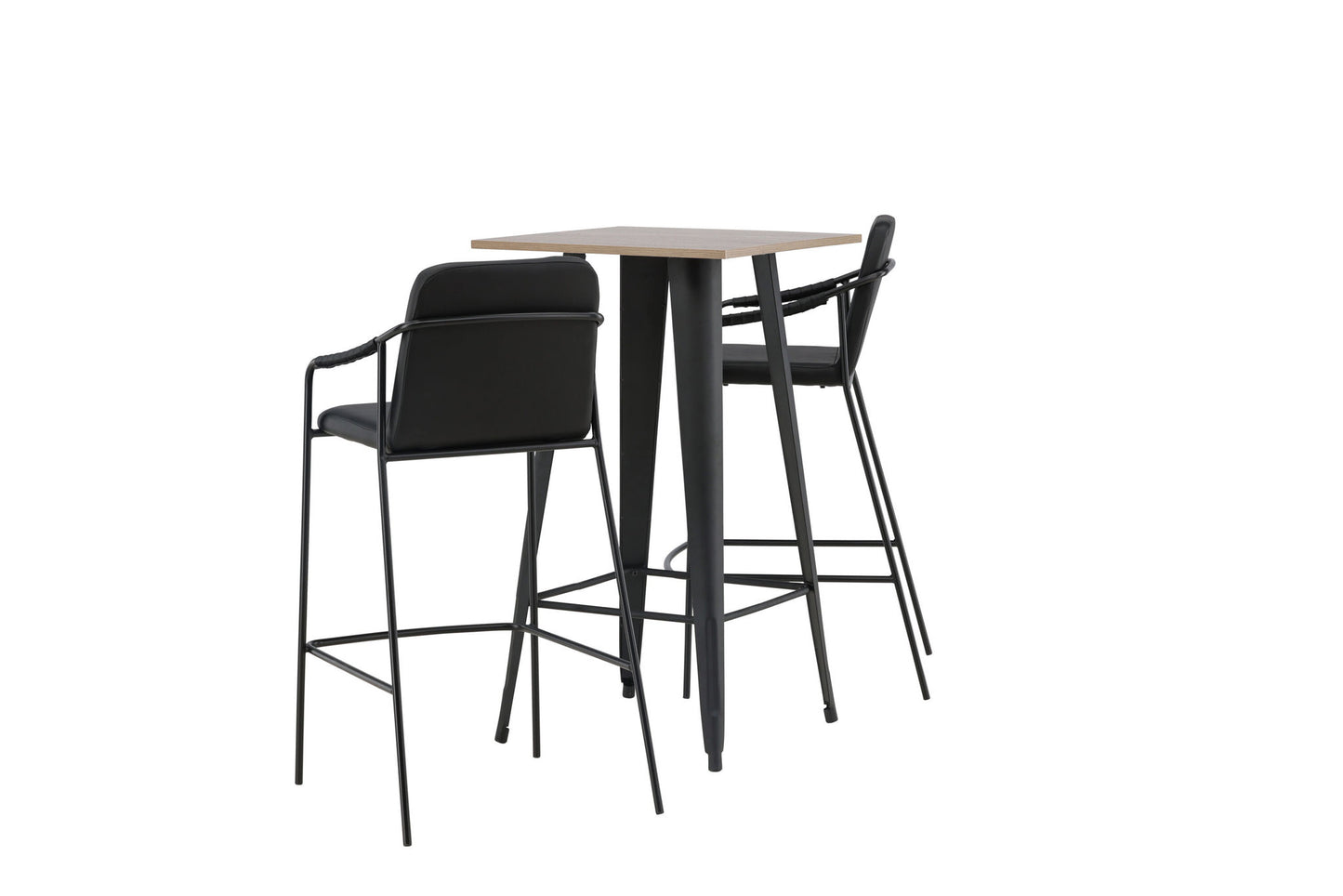 Tempe Bar Table - Black / Nature MDF +Bella Bar Chair - Black / Black Pu _2