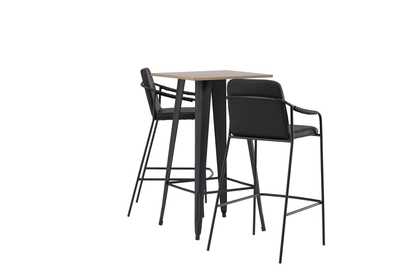 Tempe Bar Table - Black / Nature MDF +Bella Bar Chair - Black / Black Pu _2