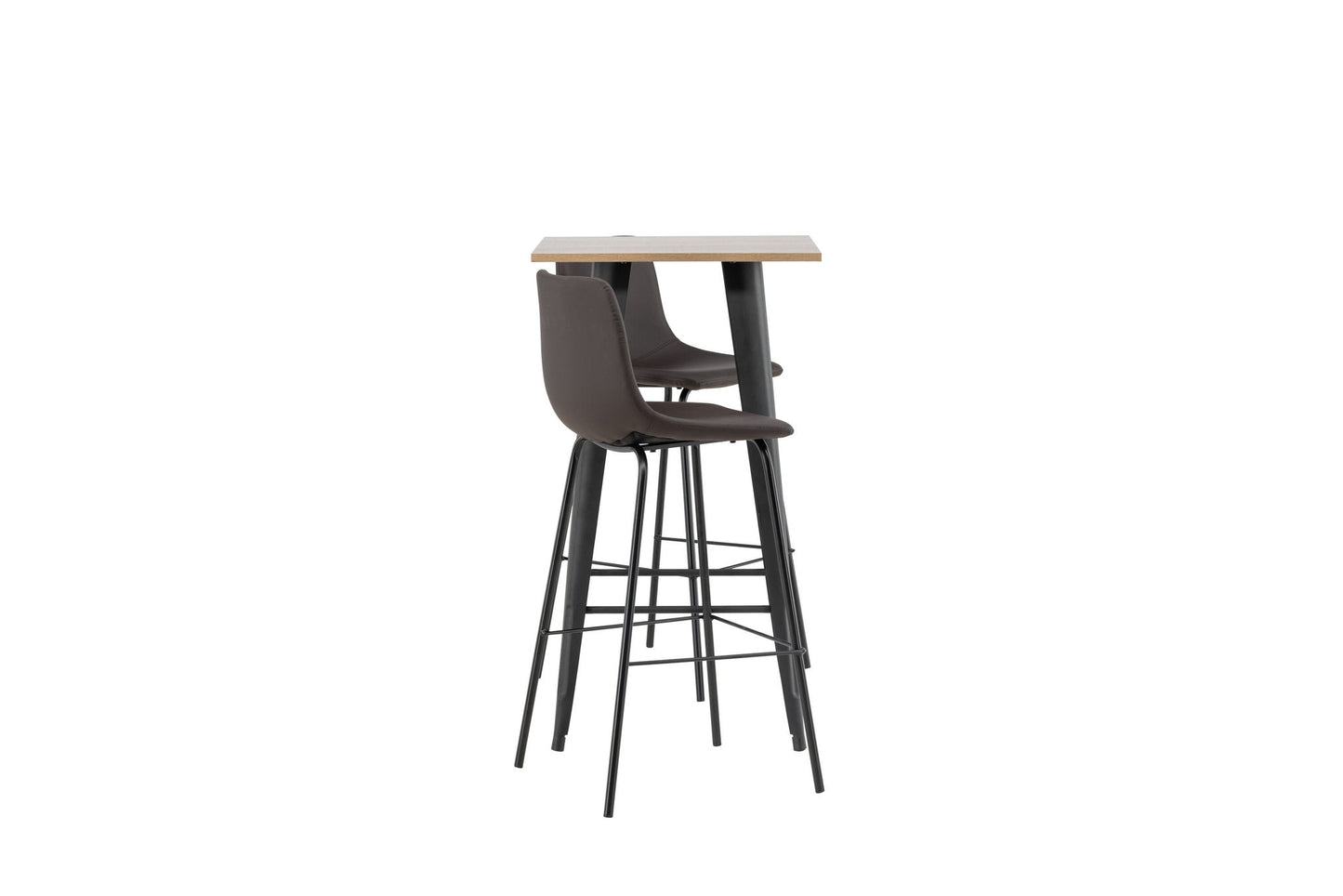 Tempe Bar Table - Black / Nature MDF +Alexi Bar Chair - Matte sort / mørkebrun pu _2