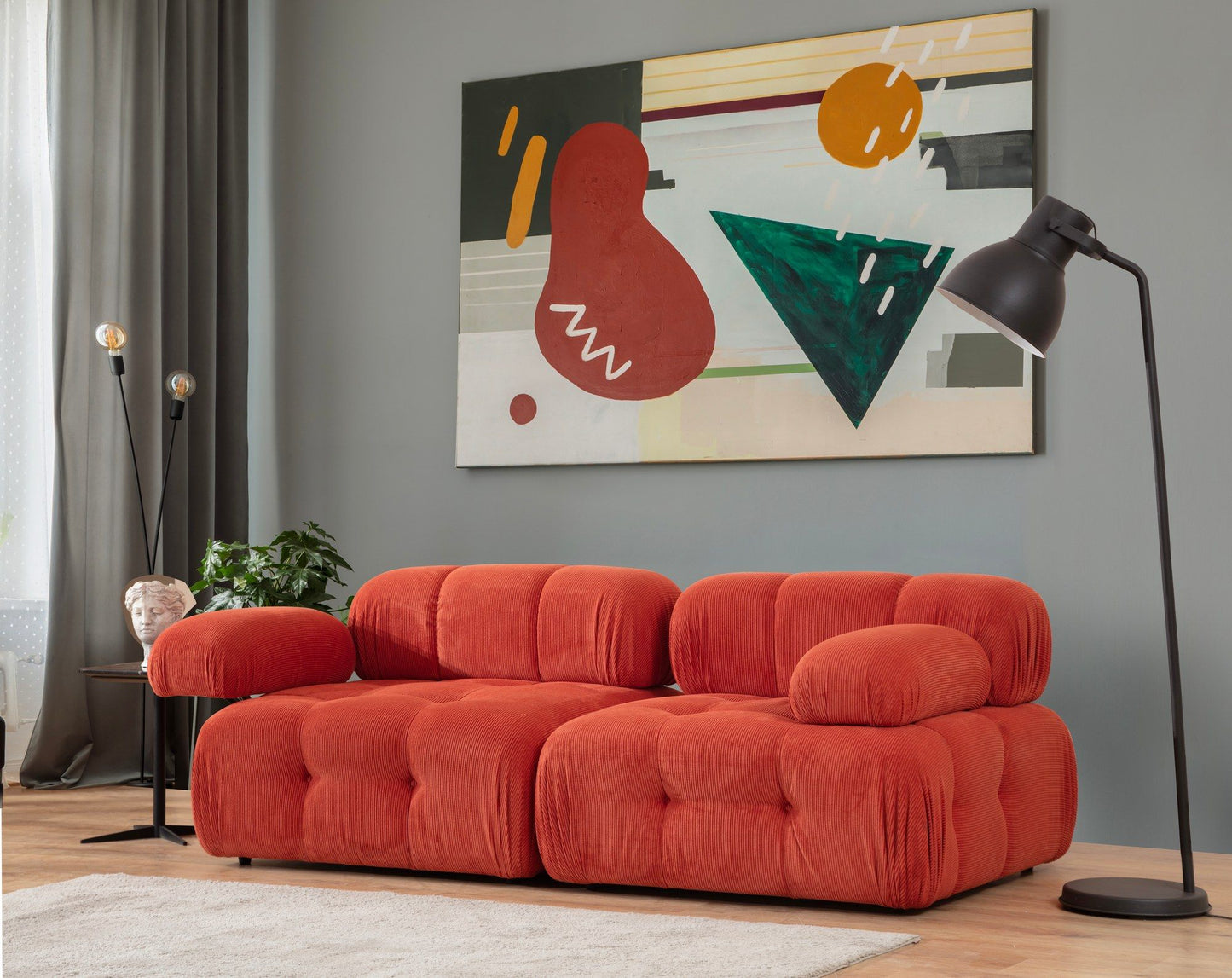 Doblo - Sofa, 2-personer ( L1-1R), Rød