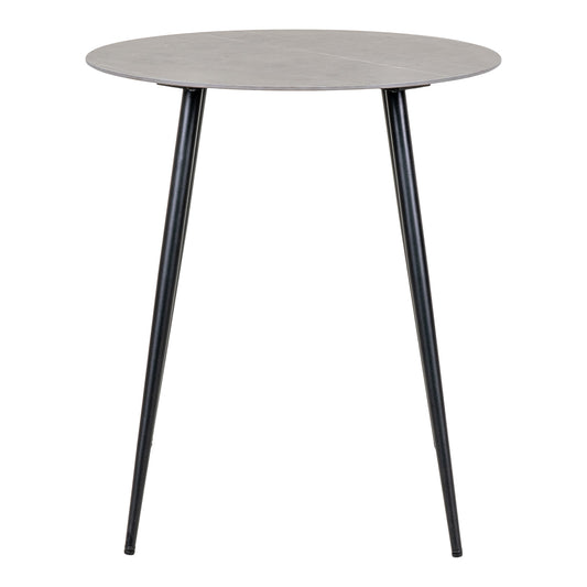 Lazio Cafébord - Cafébord med keramik bordplade, grå med sorte ben, Ø60 cm
