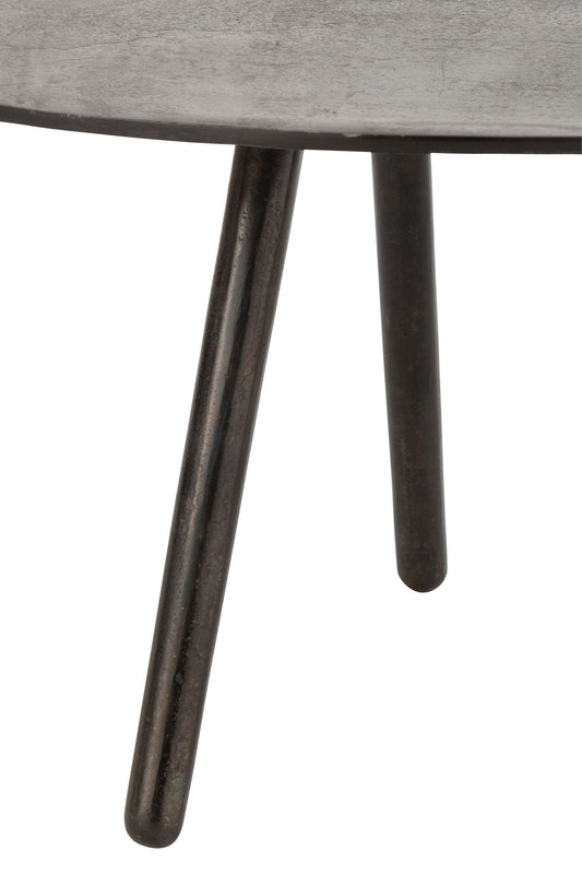 Saffebord dråbe aluminium/jern sort lille