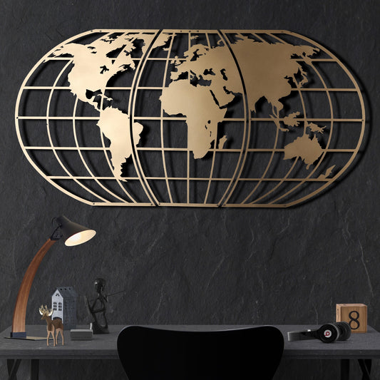 TAKK World Map Globe - Gold - NordlyHome.dk