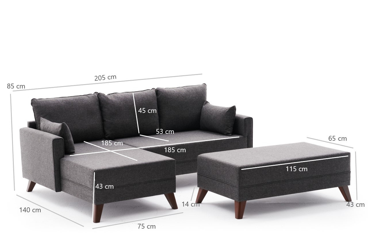 TAKK Bella Mini Corner Sofa Left - Anthracite - NordlyHome.dk
