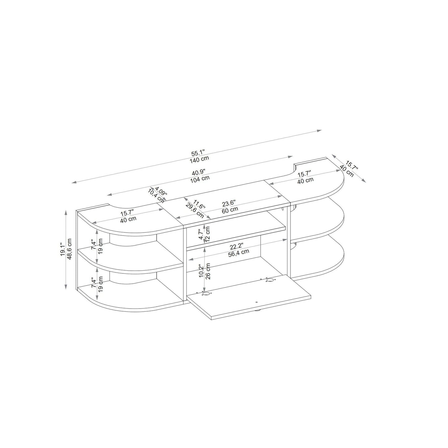 Darina - Atlantic Pine, antracit - TV stativ