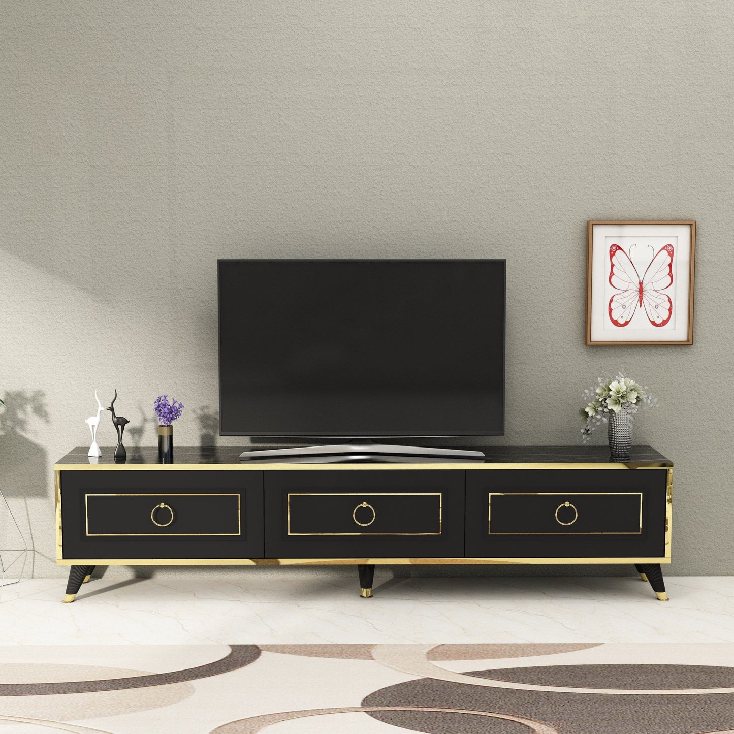 Sona - Sort, Guld - TV Stand