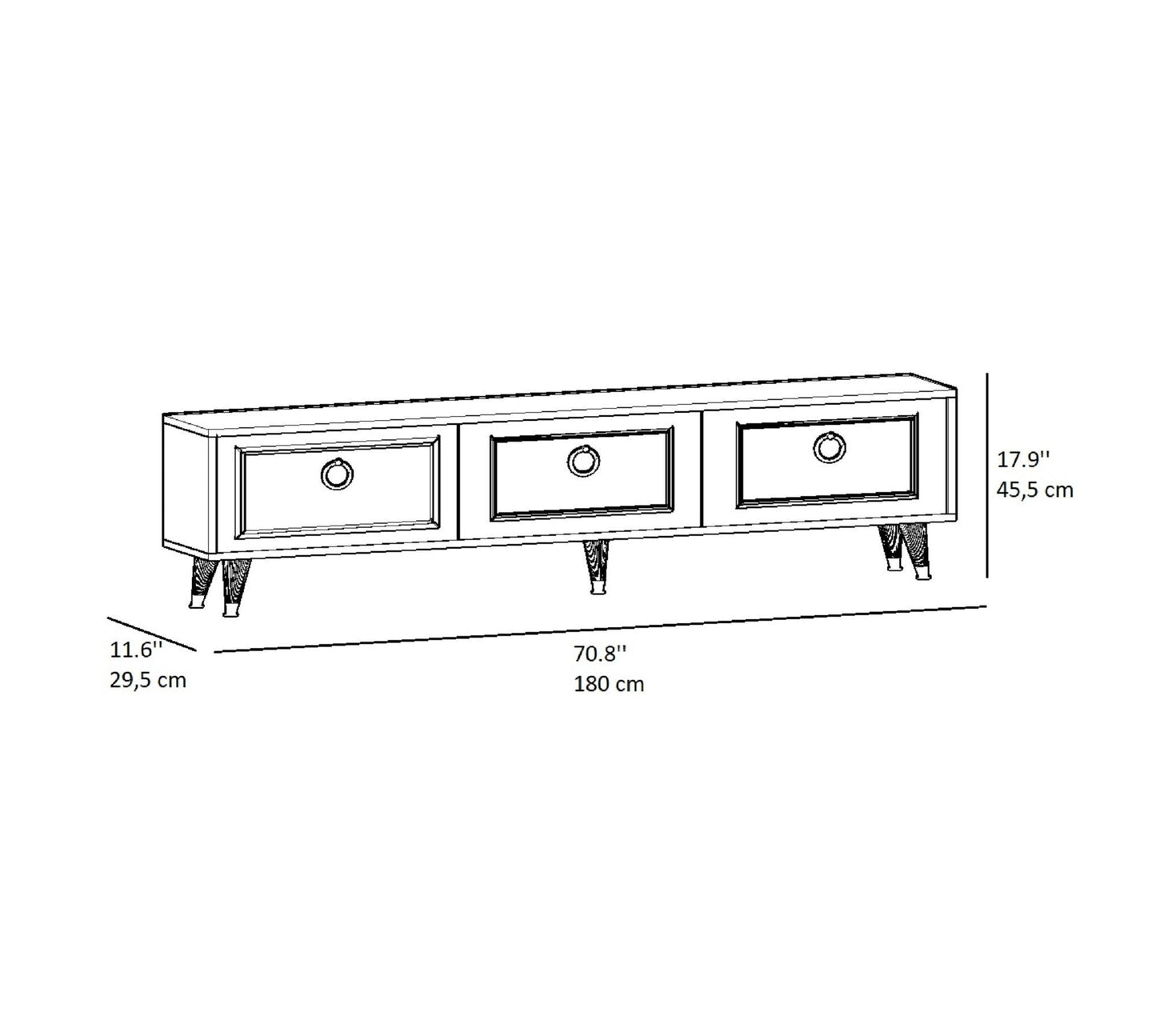 Sona - Sort, Guld - TV Stand