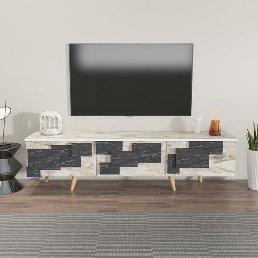 3 D - Hvid, Marmor - TV Stand