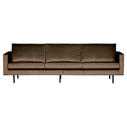 BEPUREHOME | Rodeo - 3er-Sofa, Velour Taupe