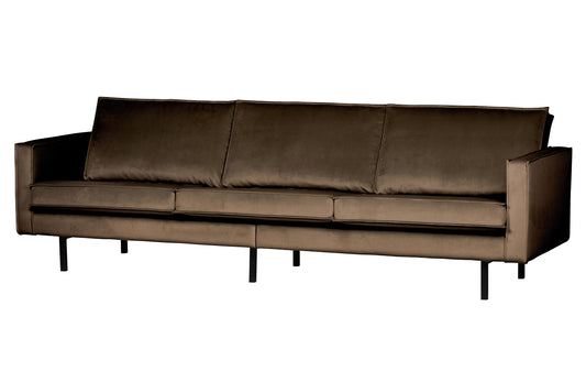 BEPUREHOME | Rodeo - 3er-Sofa, Velour Taupe