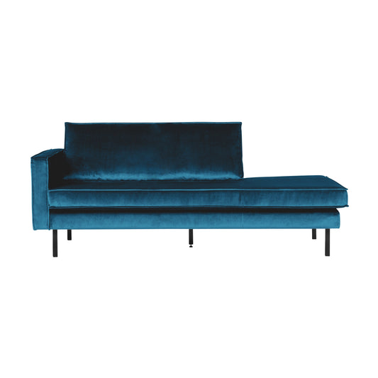 BEPUREHOME | Rodeo - Daybed, links, Veloursblau