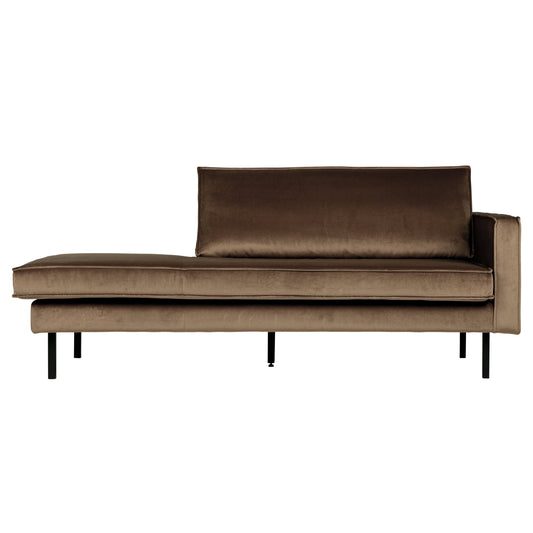 BEPUREHOME | Rodeo - Daybed, rechts, Velours Taupe