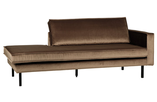 BEPUREHOME | Rodeo - Daybed, rechts, Velours Taupe
