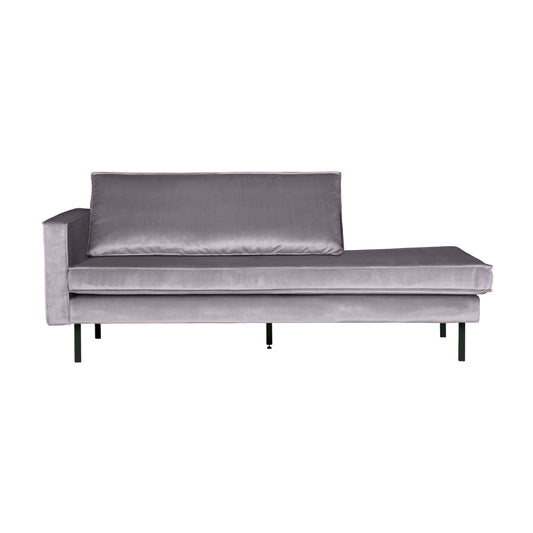 BEPUREHOME | Rodeo - Daybed, links, Velours hellgrau