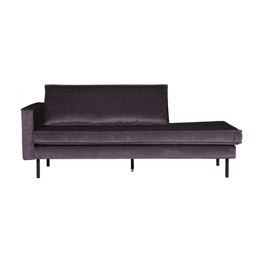 BEPUREHOME | Rodeo - Daybed, links, Velours dunkelgrau